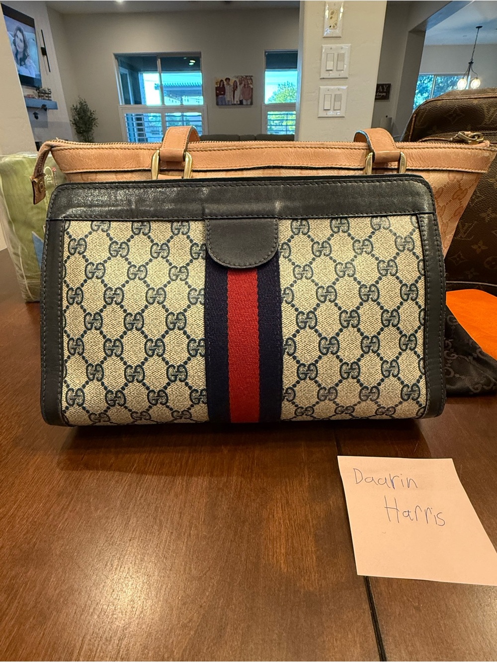 Vintage Gucci GG Supreme Web Stripe Clutch